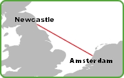 Newcastle Amsterdam Route