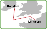 Rosslare Le-havre Route